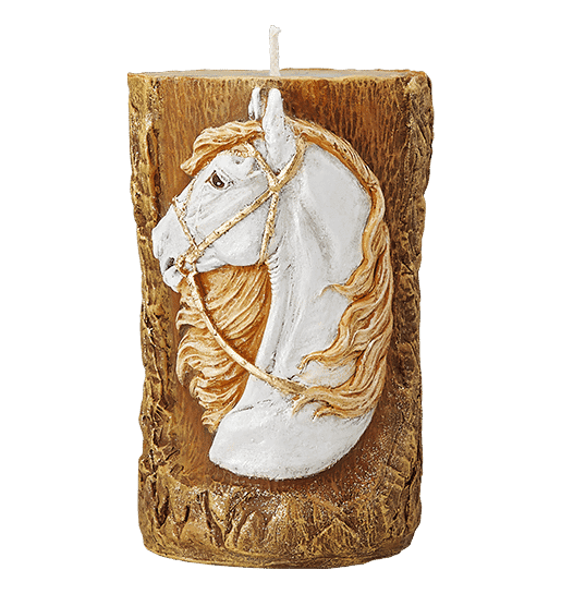 WHITE HORSE TOTEM CANDLE