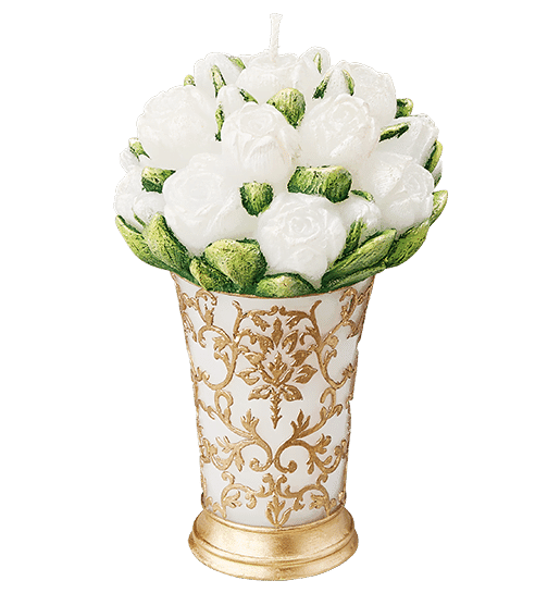 WHITE TULIP BOUQUET CANDLE