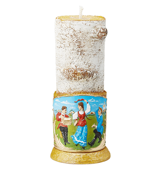 RUSSIAN FOLK DANCERS BIRCH CANDLE