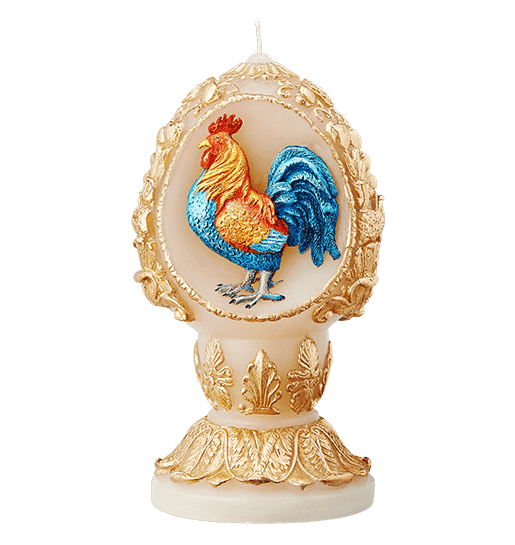 BAROQUE ROOSTER WITH GOLD DUST CANDLE