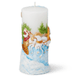 RUSSIAN TROIKA ON A PURE WHITE PILLAR CANDLE