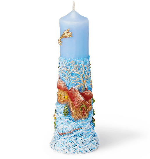 THE CHRISTMAS COTTAGE BLUE CANDLE