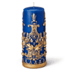 SAPPHIRE BLUE WITH GOLD DUST PILLAR CANDLE