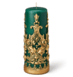 EMERALD GREEN WITH GOLD DUST PILLAR CANDLE