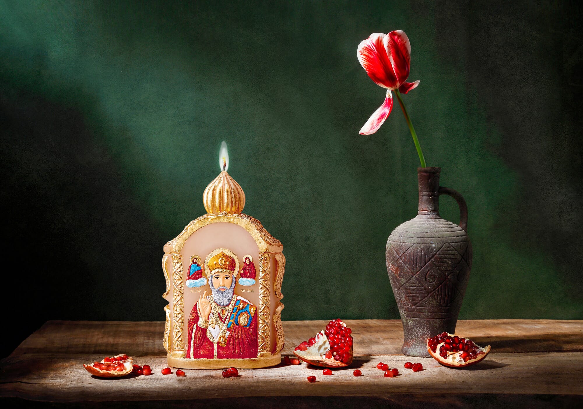 SAINT NICHOLAS ICON CANDLE