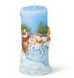 RUSSIAN TROIKA ON A SKY BLUE PILLAR CANDLE