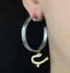 HOOP SHAPED EARRINGS WITH A LETTER "B" IN ARABIC