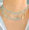 TURQUOISE CHOKER WITH WORD IN ARABIC "My Mother"