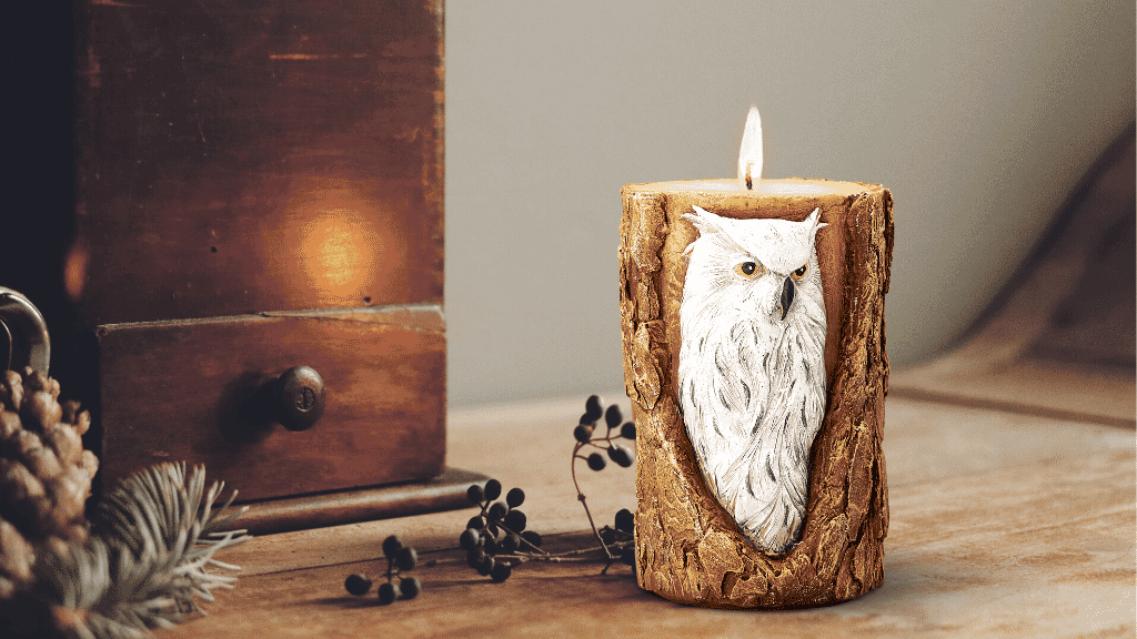 owl totem candle