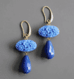 VINTAGE BLUE GLASS DROP EARRINGS