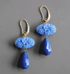 VINTAGE BLUE GLASS DROP EARRINGS