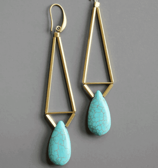 GEOMETRIC TURQUOISE EARRINGS
