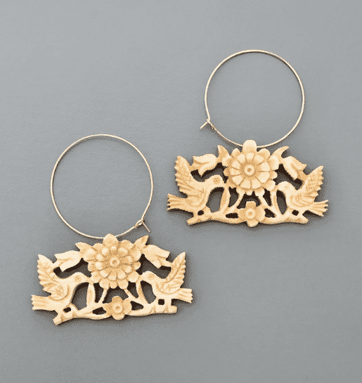 BONE HOOP EARRINGS