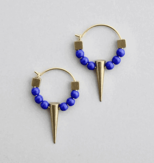 NAVY BLUE HOOP EARRINGS