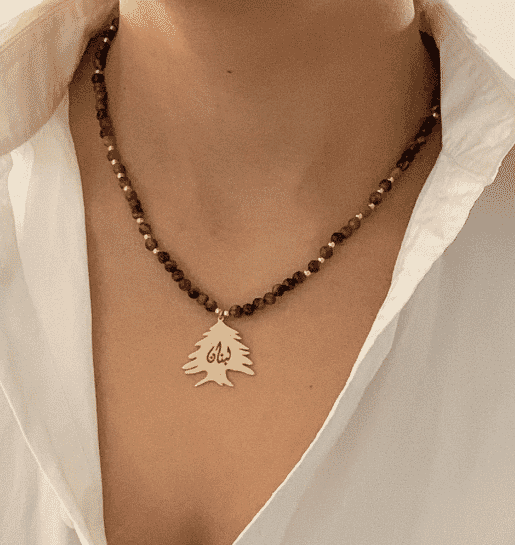 TIGER'S EYE AND CEDAR NECKLACE